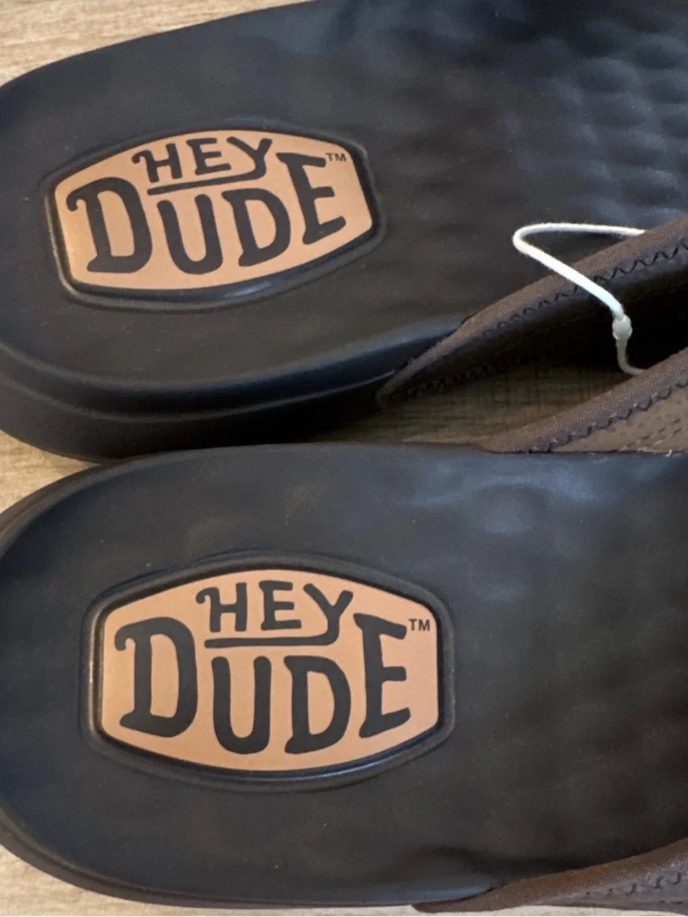 HEYDUDE Myers Flip Classic Comfort Flip Flop Sandals Brown/Black Logo Men 11